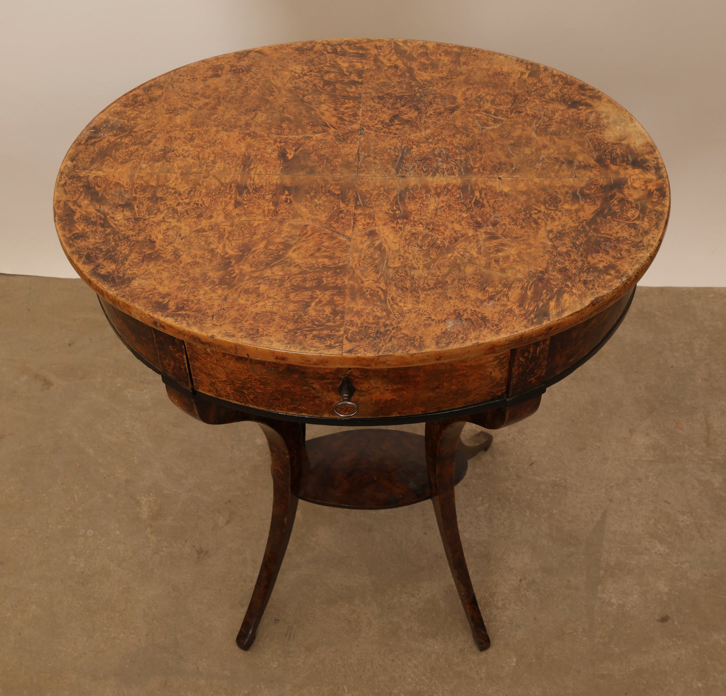 An 1800´s antique table from above