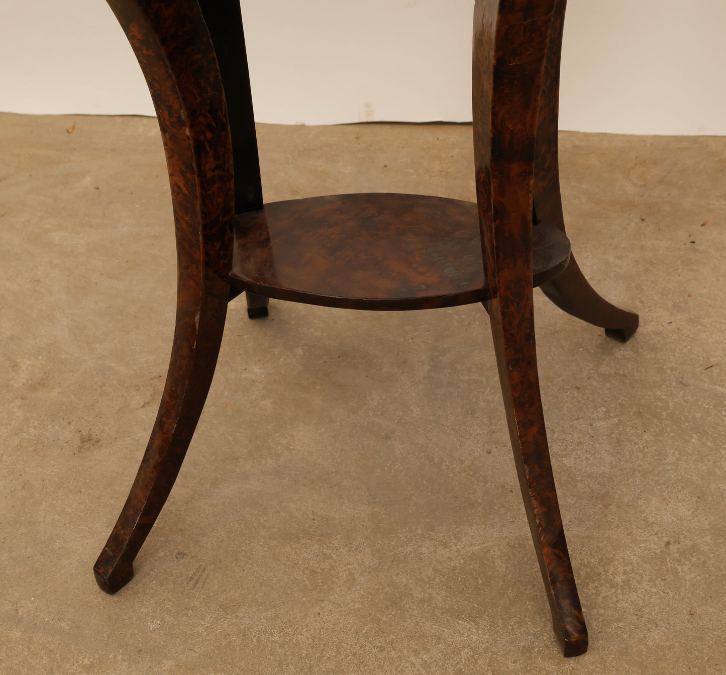 Close up of 1800s antique table legs.