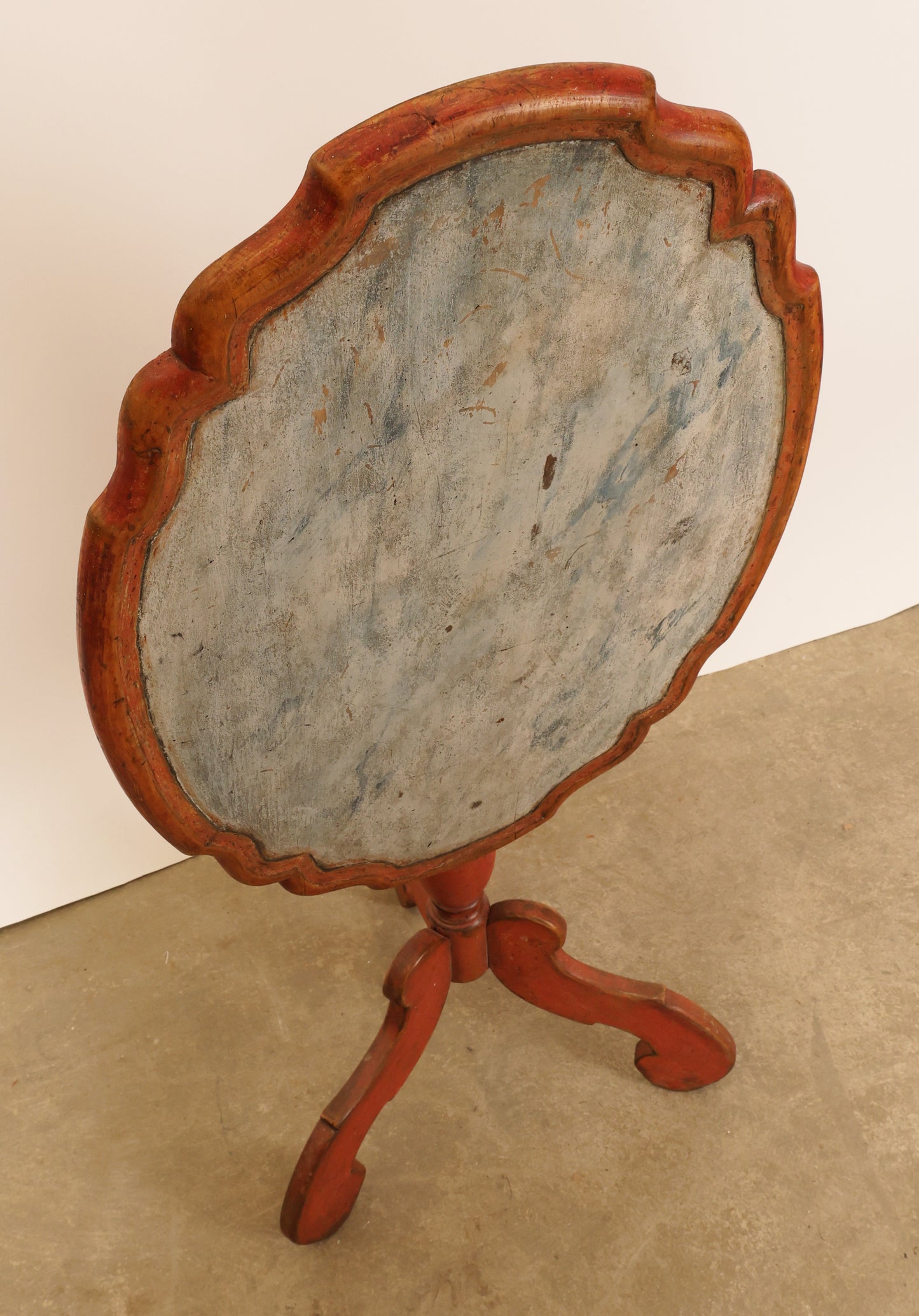 18th Century Baroque Marbled Folding Table from above