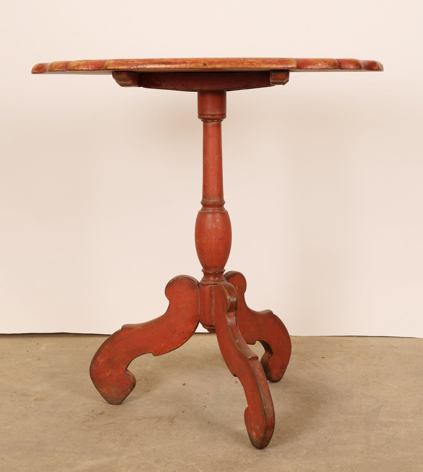 18th Century Baroque Marbled Folding Table with a folded out marble table top