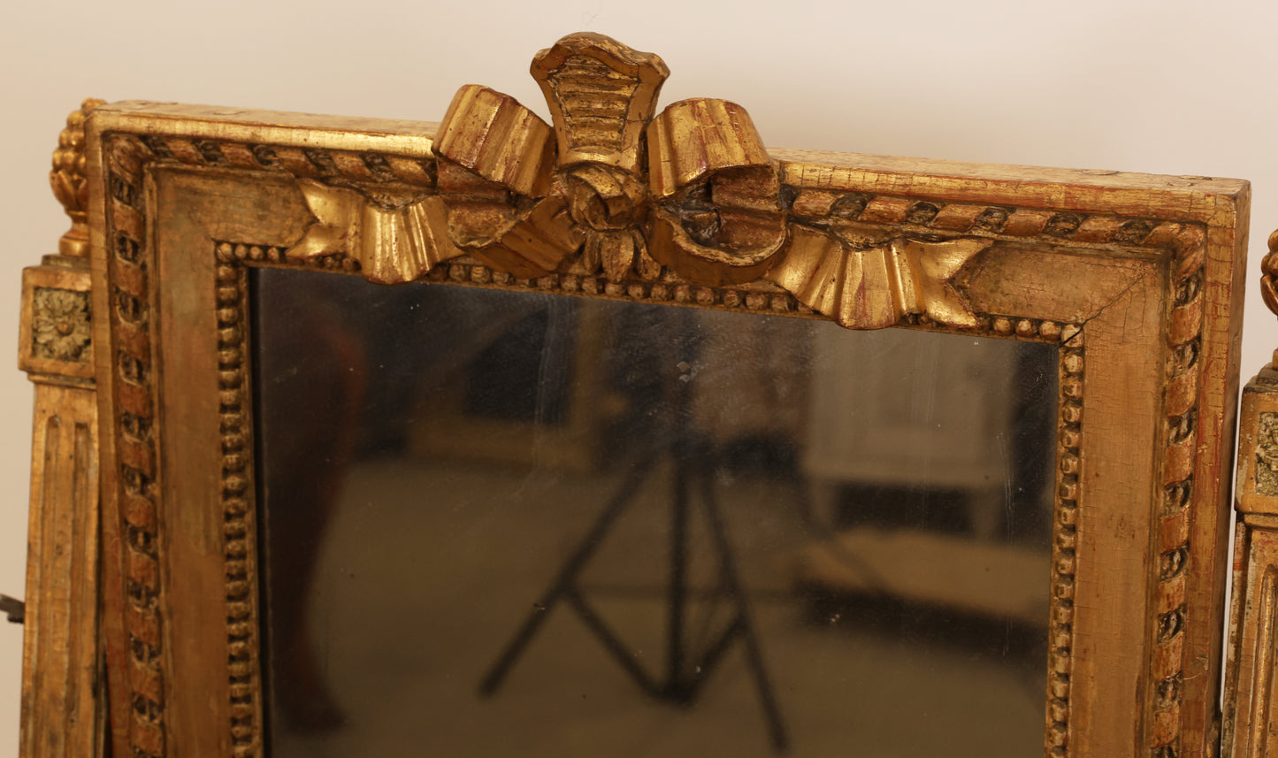 Rosette decoration on an 18th Century Gustavian Dressing Mirror For Sale.