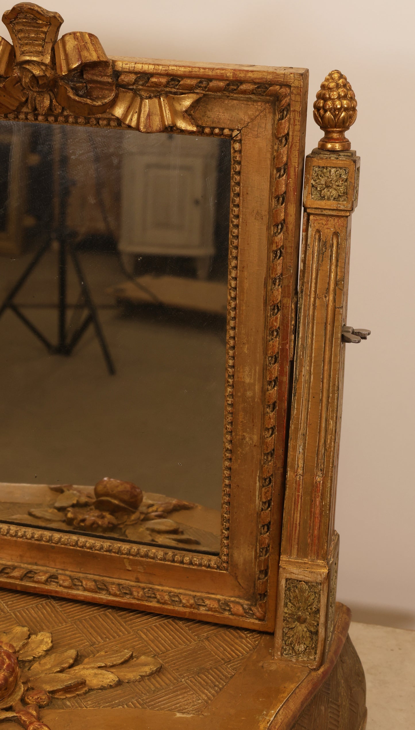 Details on an 18th Century Gustavian Dressing Mirror For Sale.