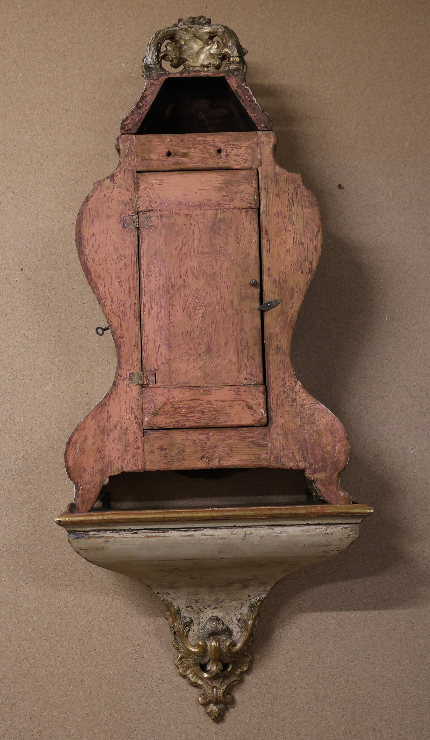 Backview of an Antique 18th Century Rococo Console Clock