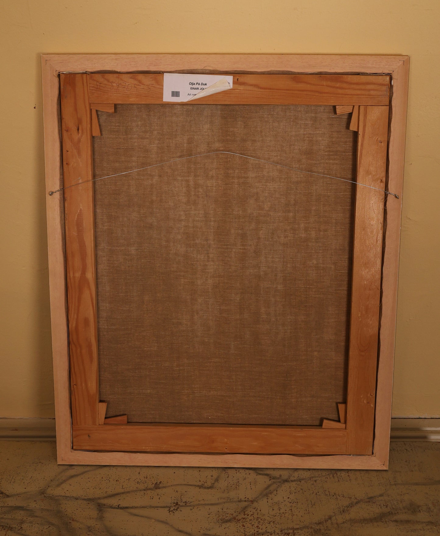 The backside of a painting by Einar Jolin.