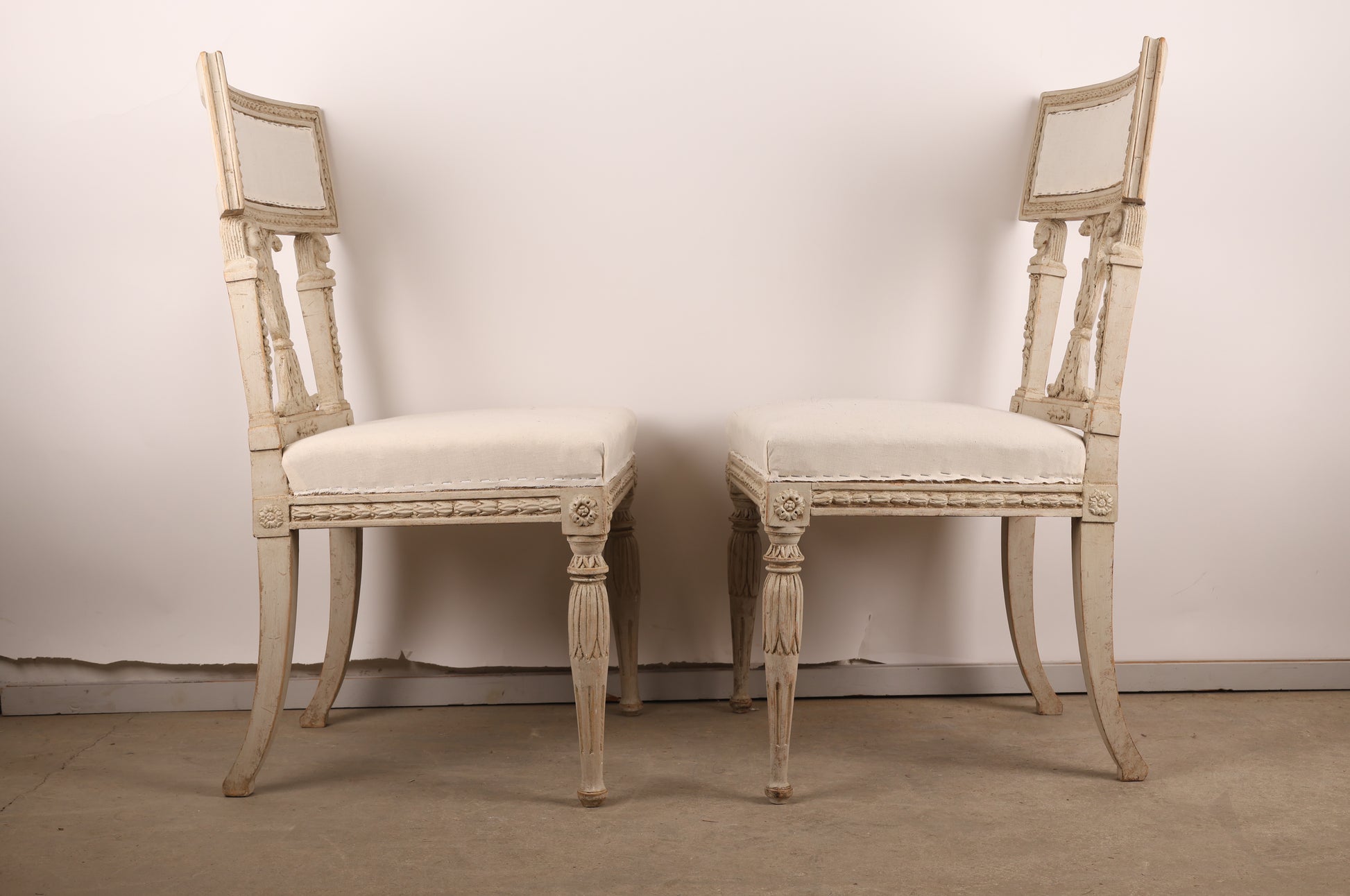 Two Late Gustavian Chairs attributed to Ephraim Ståhl from the side