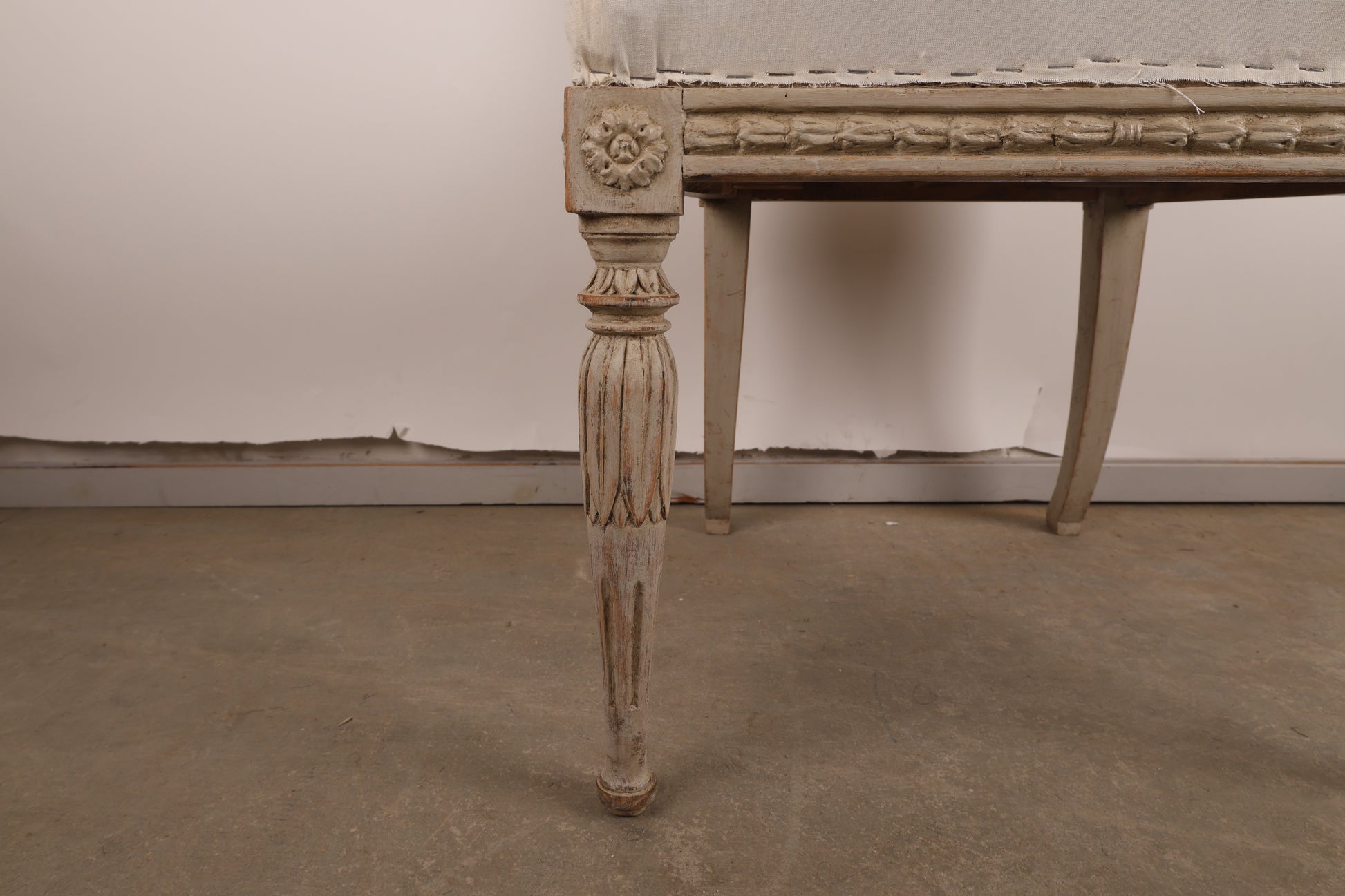 Details of the leg on Late Gustavian Chair attributed to Ephraim Ståhl