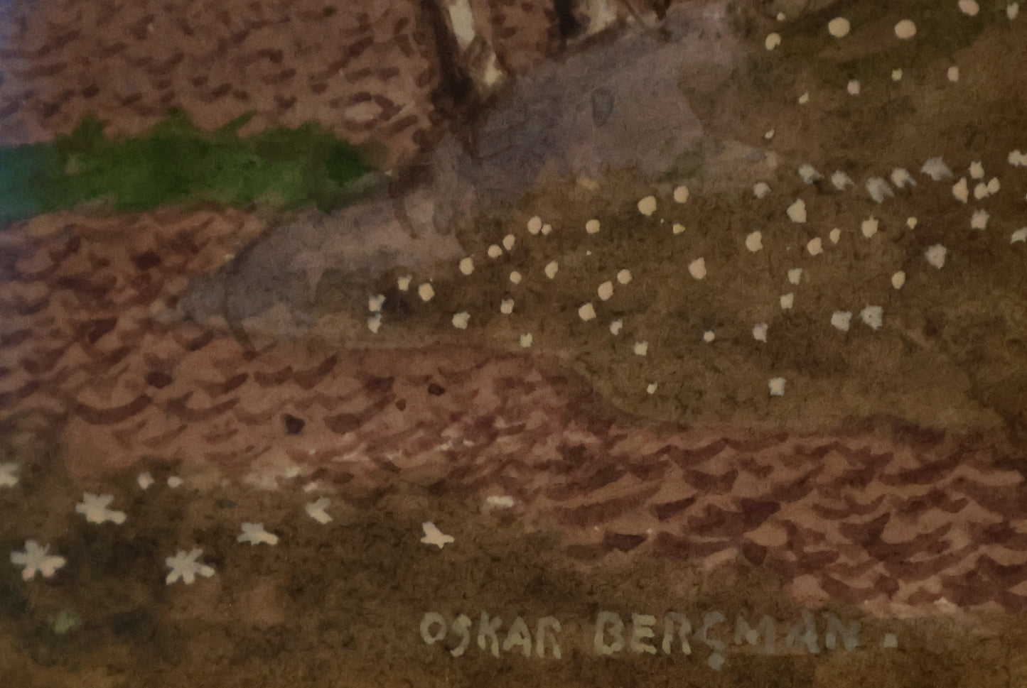 The signature of Oskar Bergman on a painting.