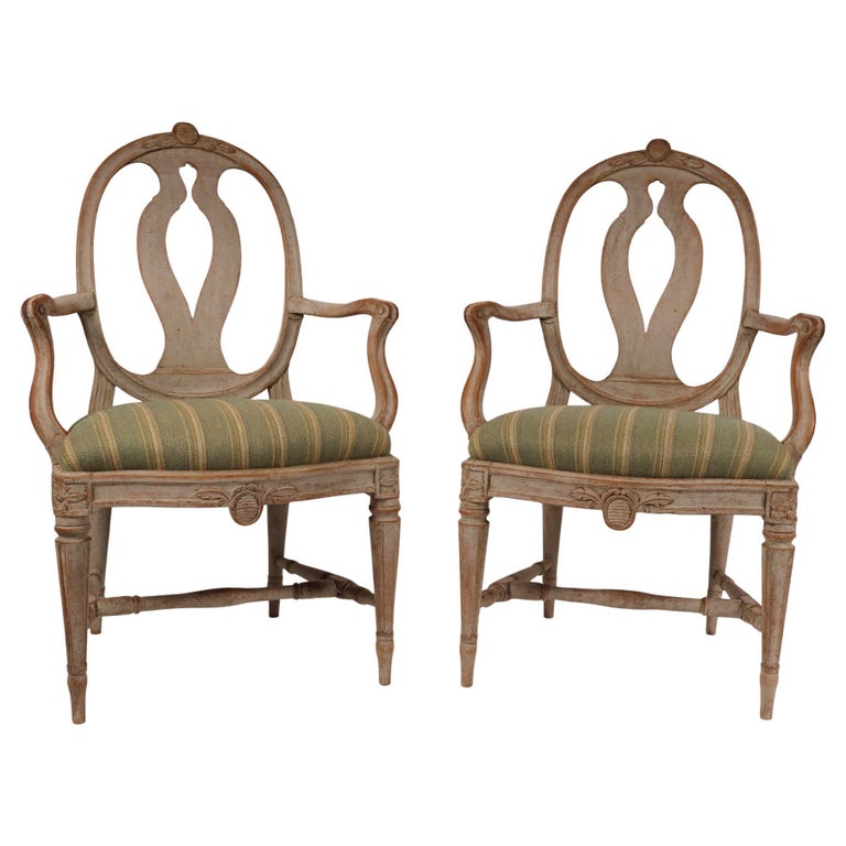 Two antique chairs from the 18th Century. They are gustavian and are signed Johan Eric Höglander