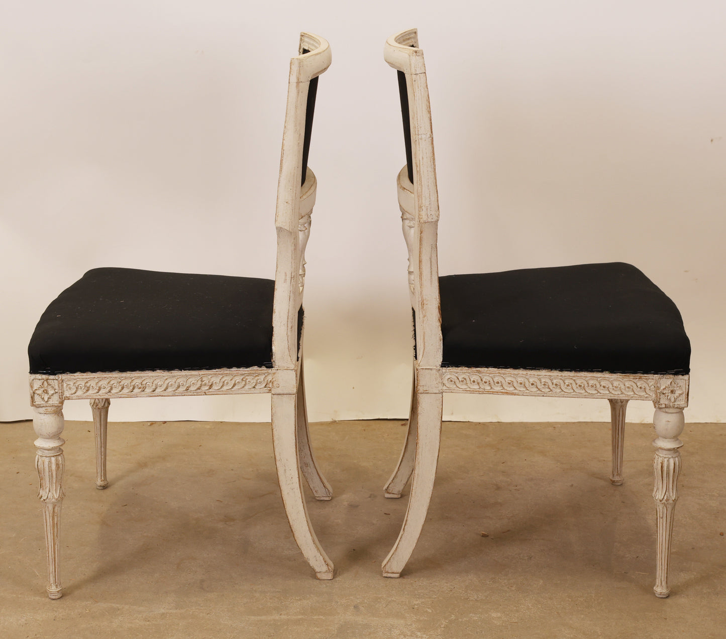 Antique furniture. Gustavian chairs from the 18th century.
