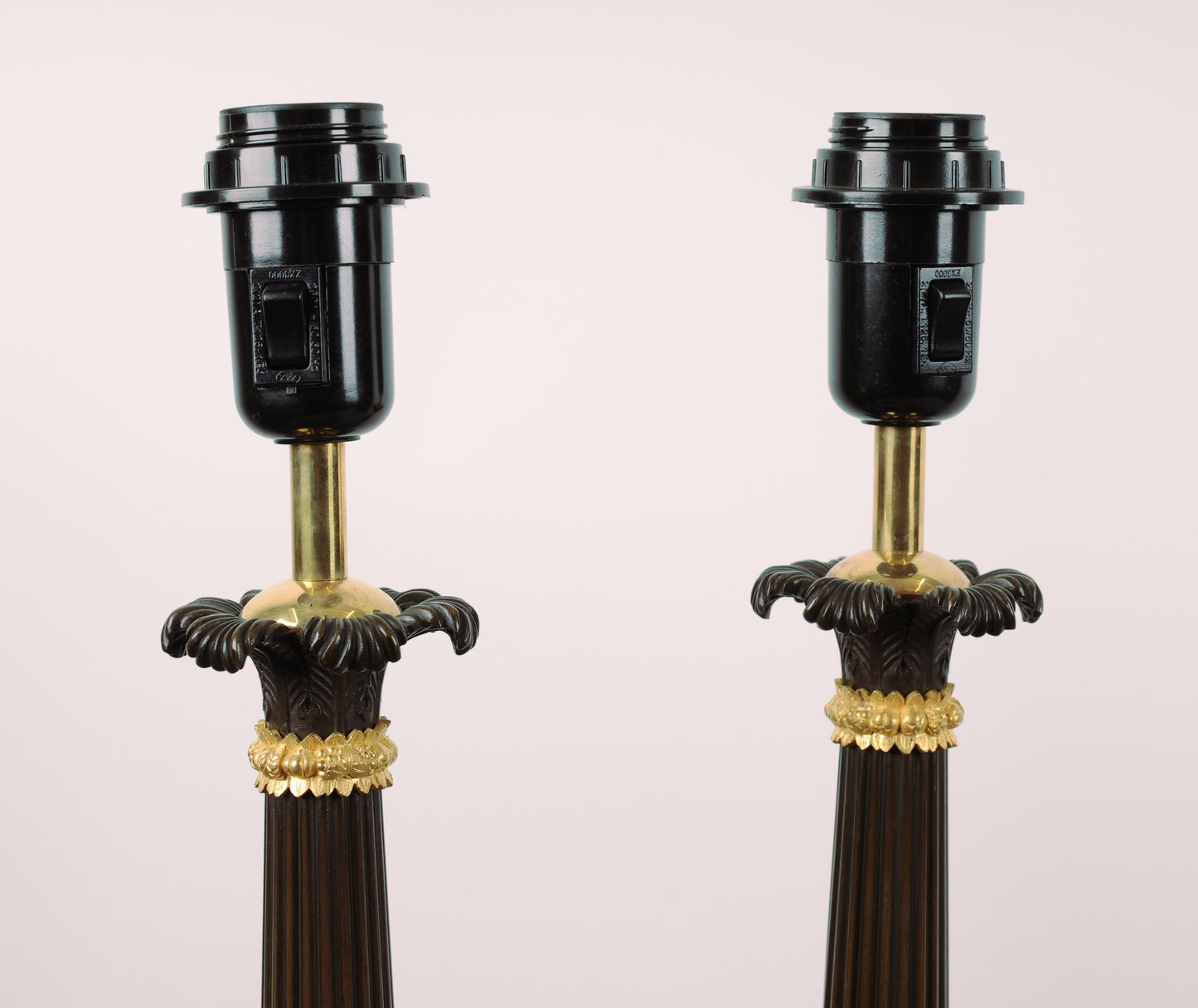 Pair of antique lamp bases charles X for sale.