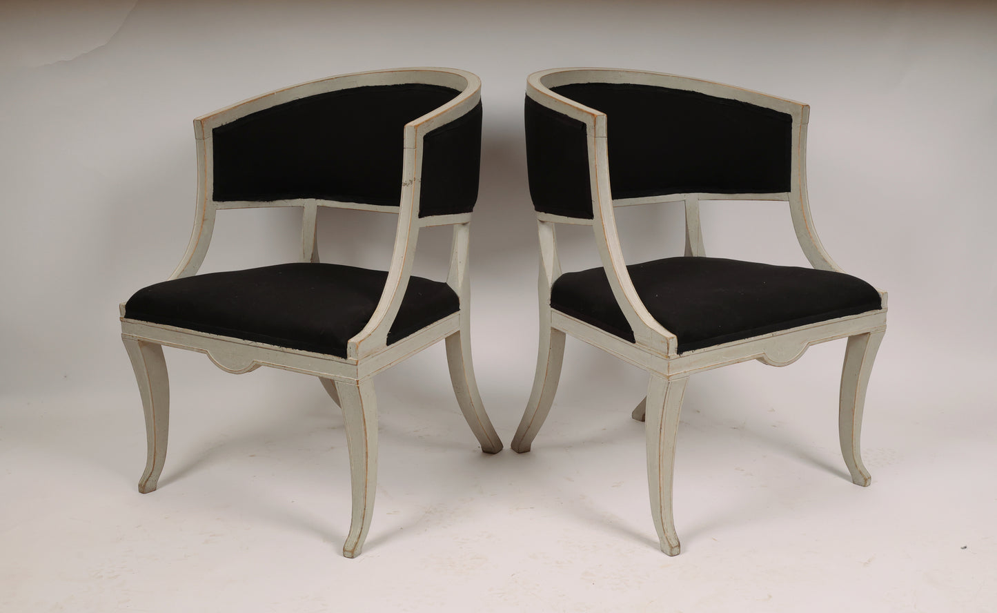 Pair of Elegant 19th Century Empire Antique Armchairs