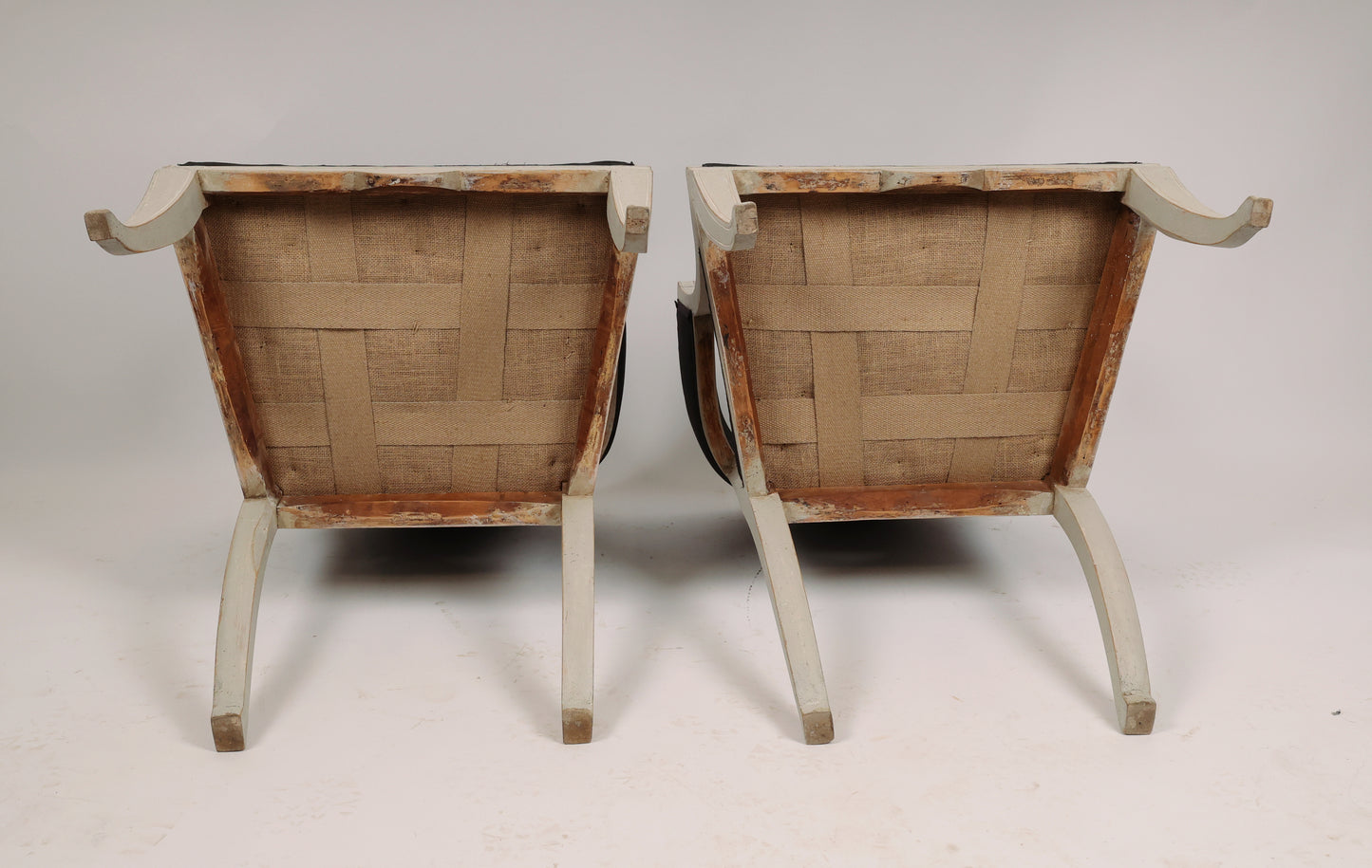 Underside of Pair of Early 19th Century Empire Armchairs