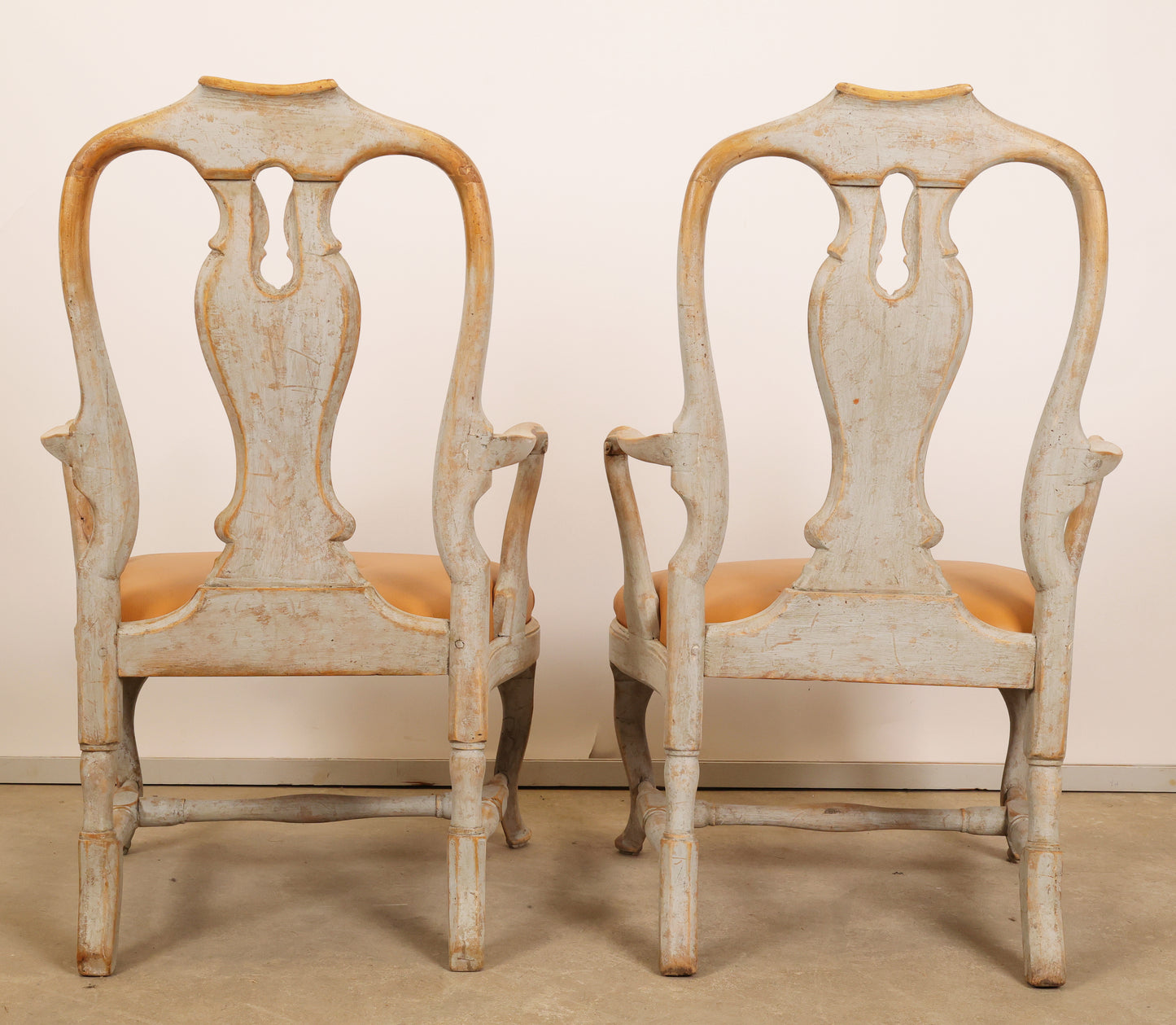 Back of a Pair of 18th Century Rococo Armchairs