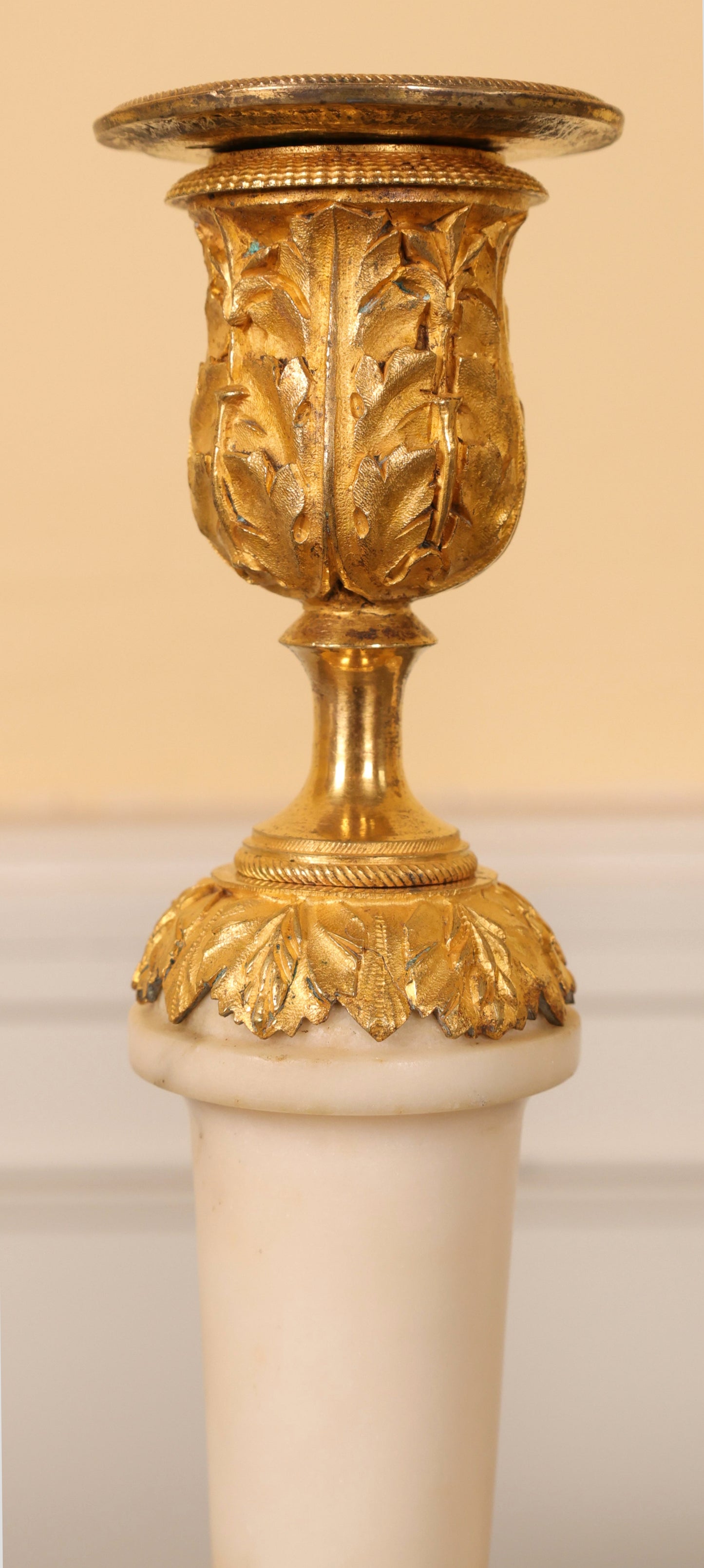 Pair of Late 18th Century Louis XVI Carrara Marble Candlesticks