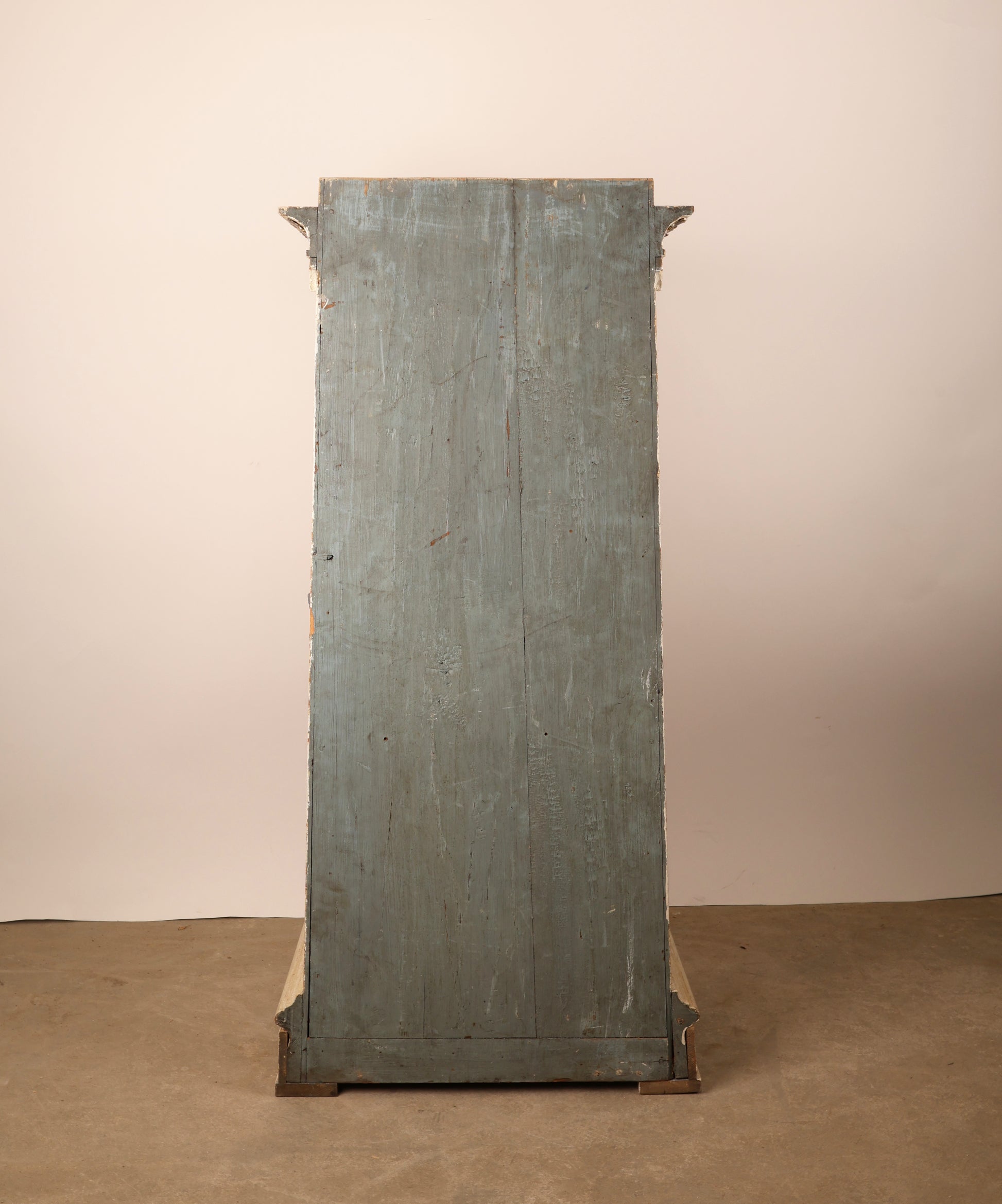 The blue backview of a 19th Century Gustavian Column Cabinet