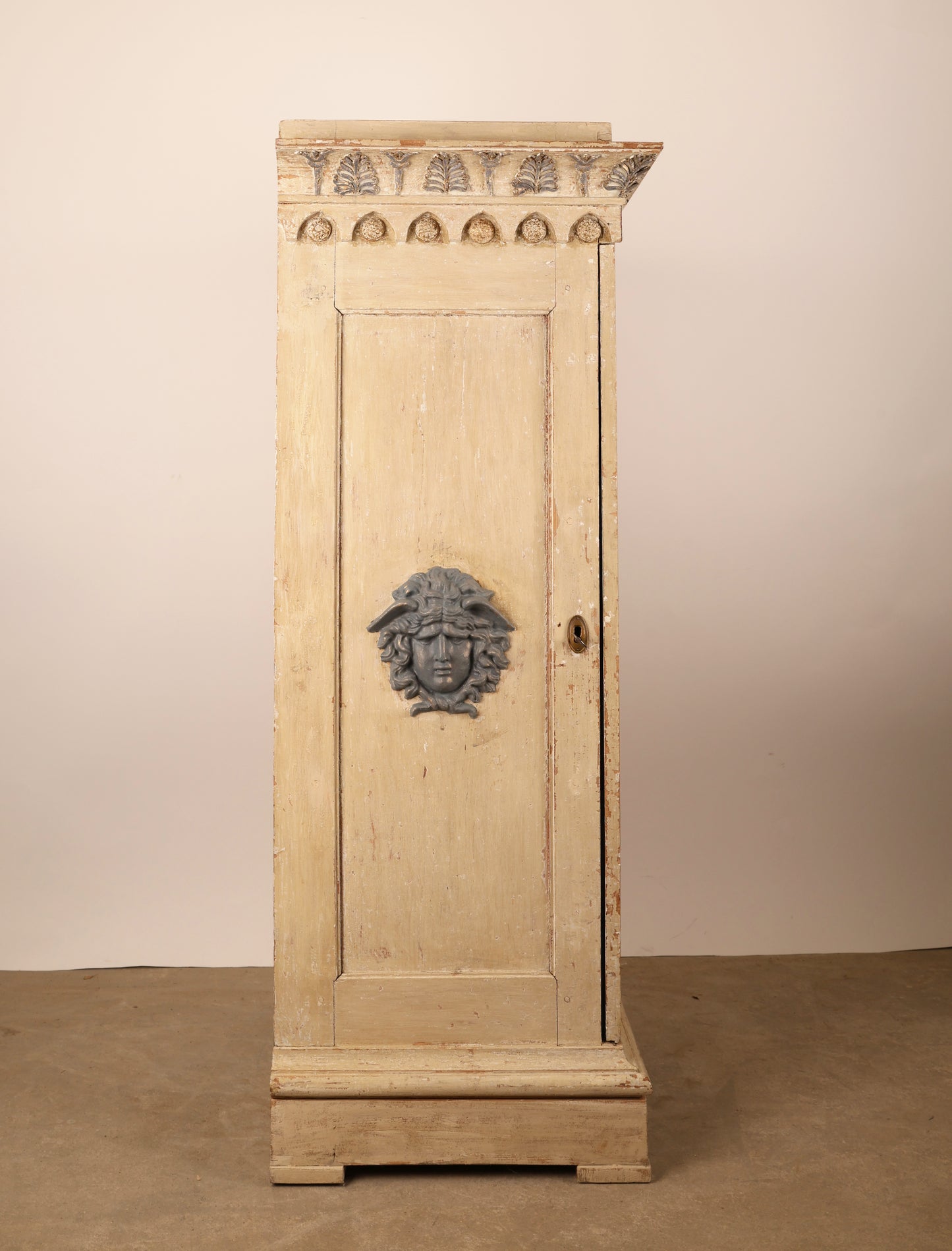 Side view of a 19th Century Gustavian Antique Column Cabinet
