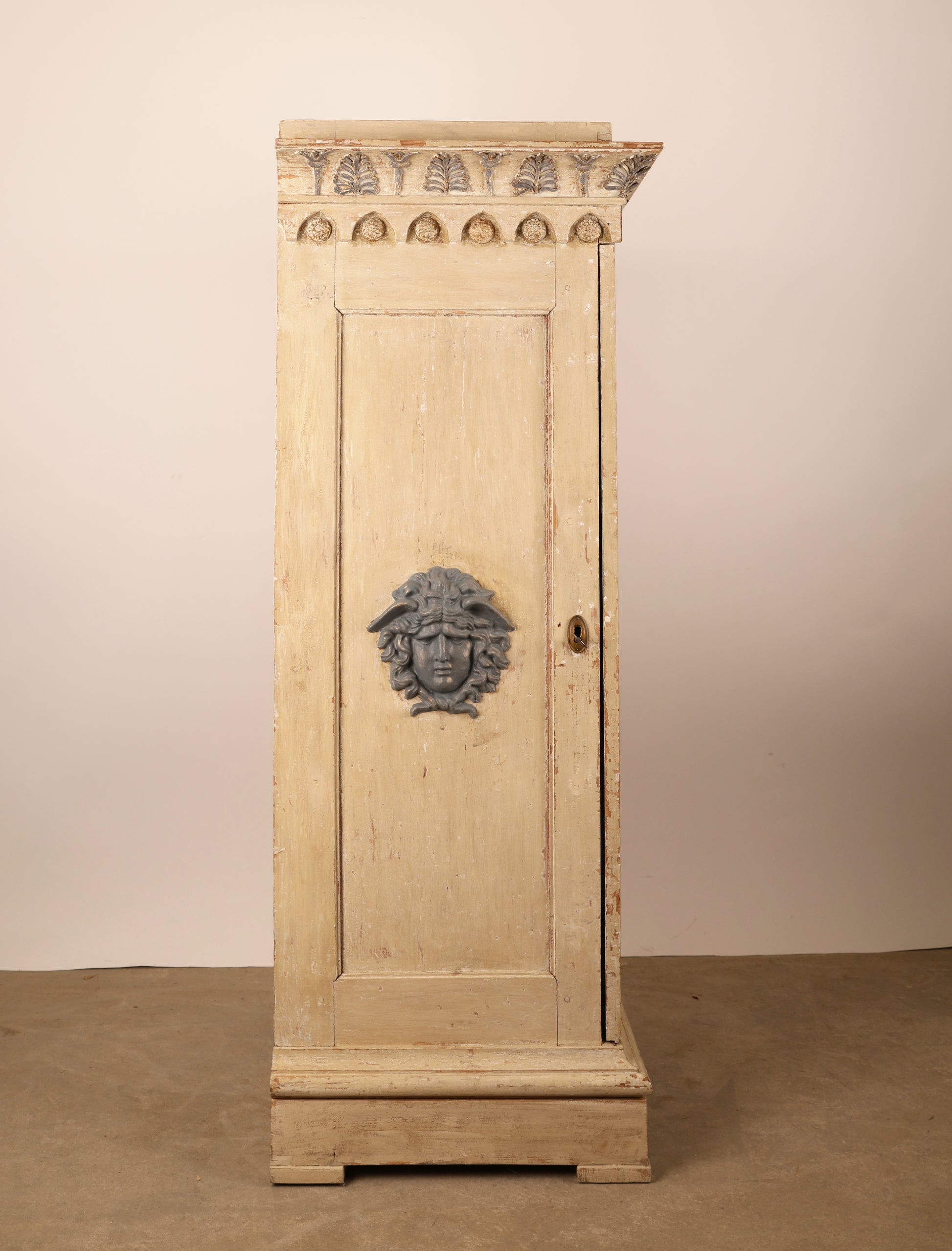 Side view of a 19th Century Gustavian Antique Column Cabinet