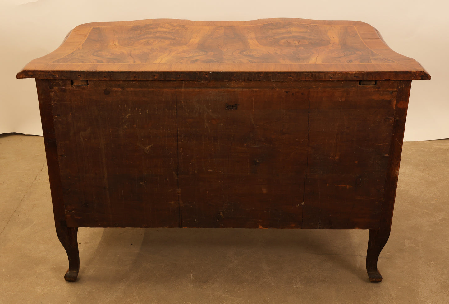 The back of a baroque commode.