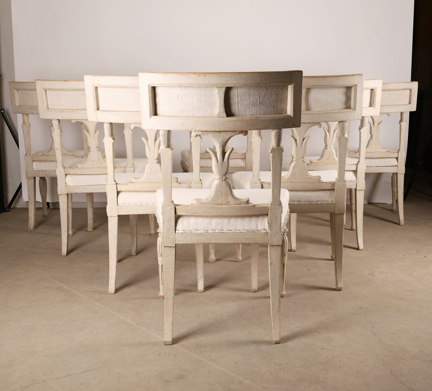 The back of gustavian chairs