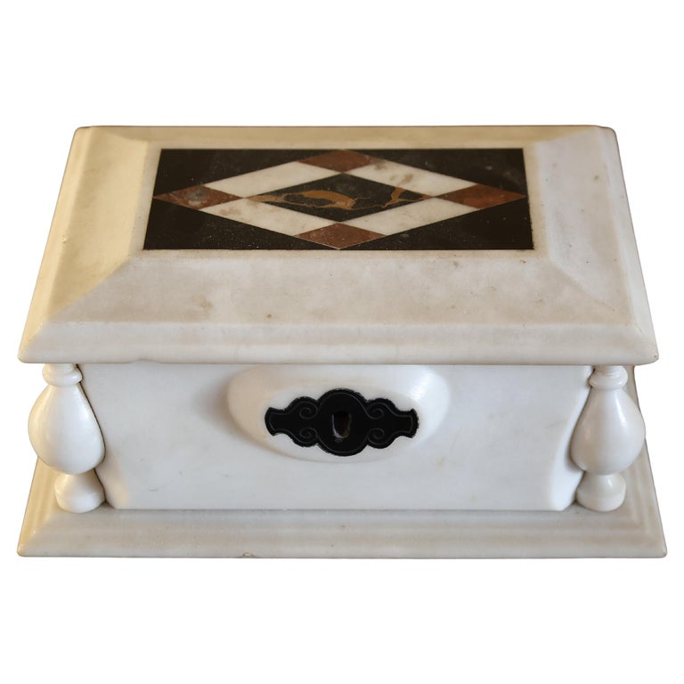 19th Century Lidded Box in Marble