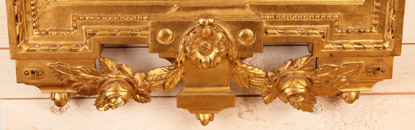 Gilded details on an 18th Century Gustavian Antique Mirror