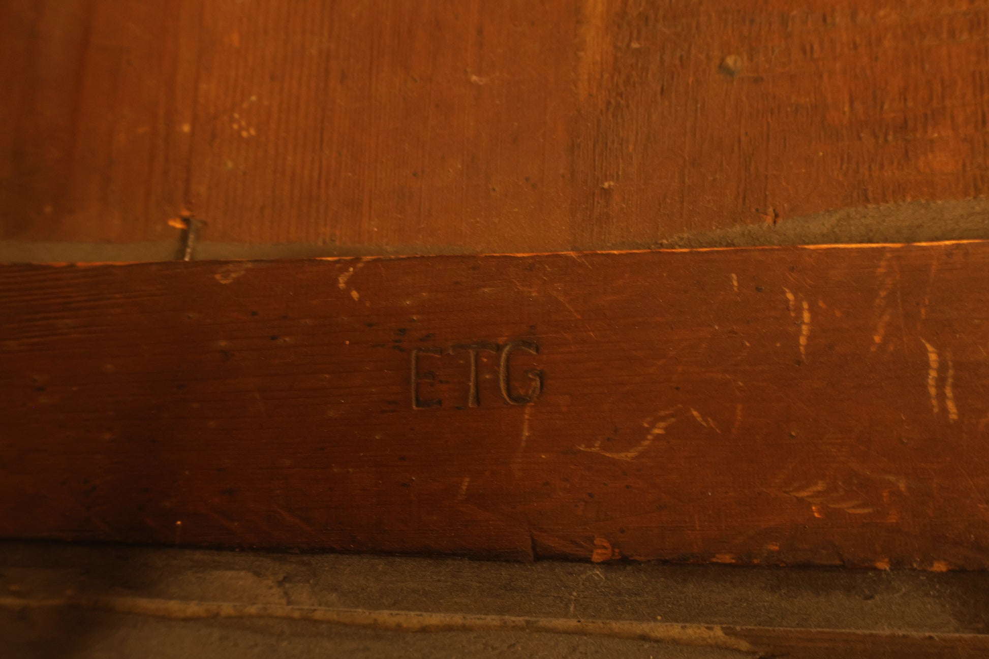 The signature of the gilder Erik Törngren on an 18th Century Gustavian Mirror.