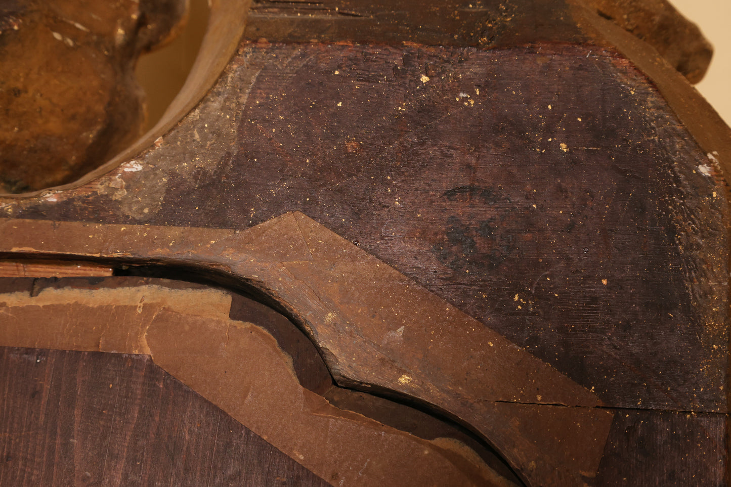 The signature on the back of an 18th century rococo mirror.