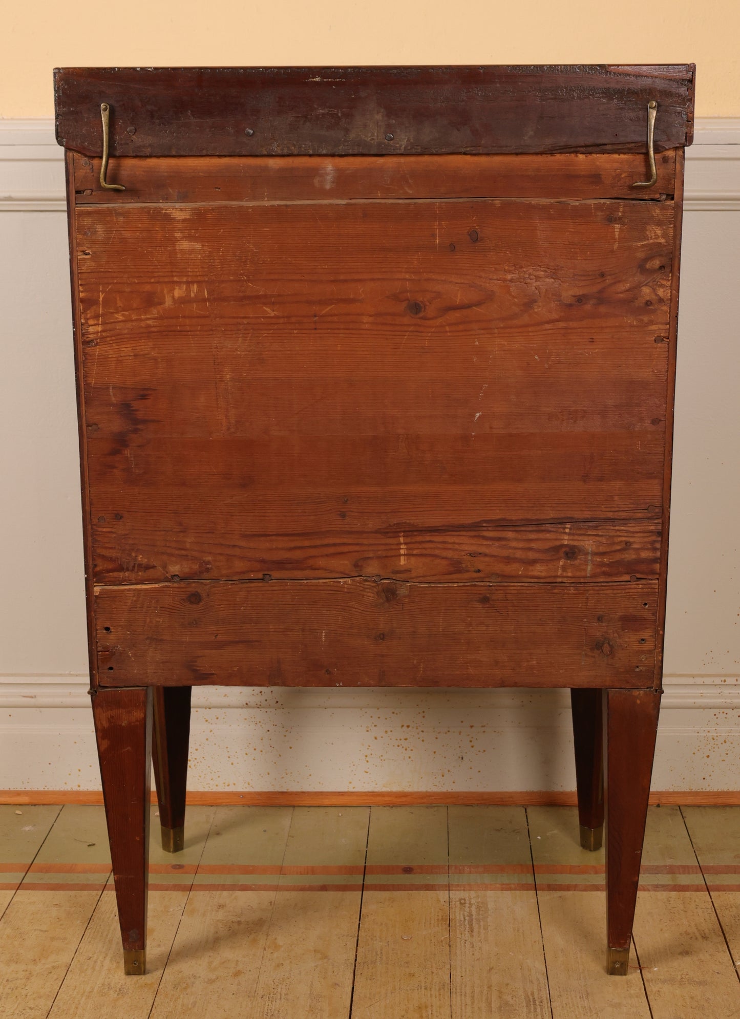 Back of 18th Century Late-Gustavian Mahogany-Veneered Nightstand