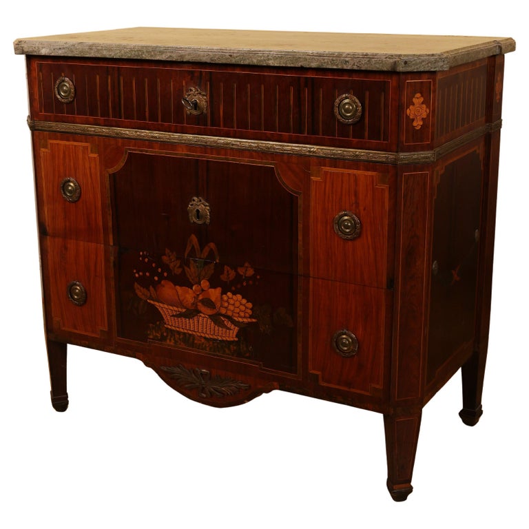 Late 18th Century High-Gustavian Chest of Drawers with Intarsia by Gustaf Foltjern
