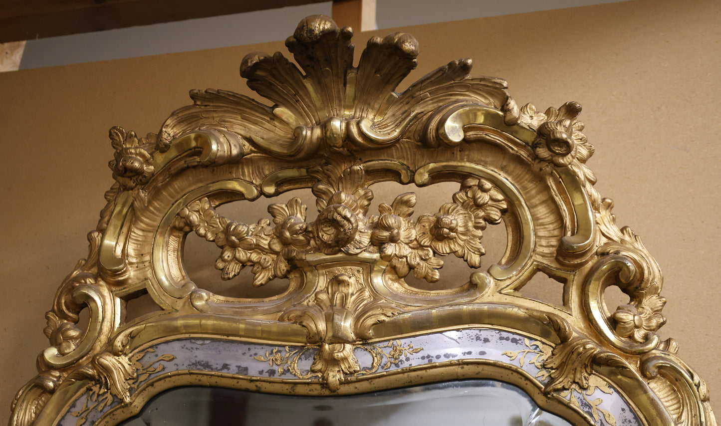 Beautiful details of an 18th Century Rococo Mirror