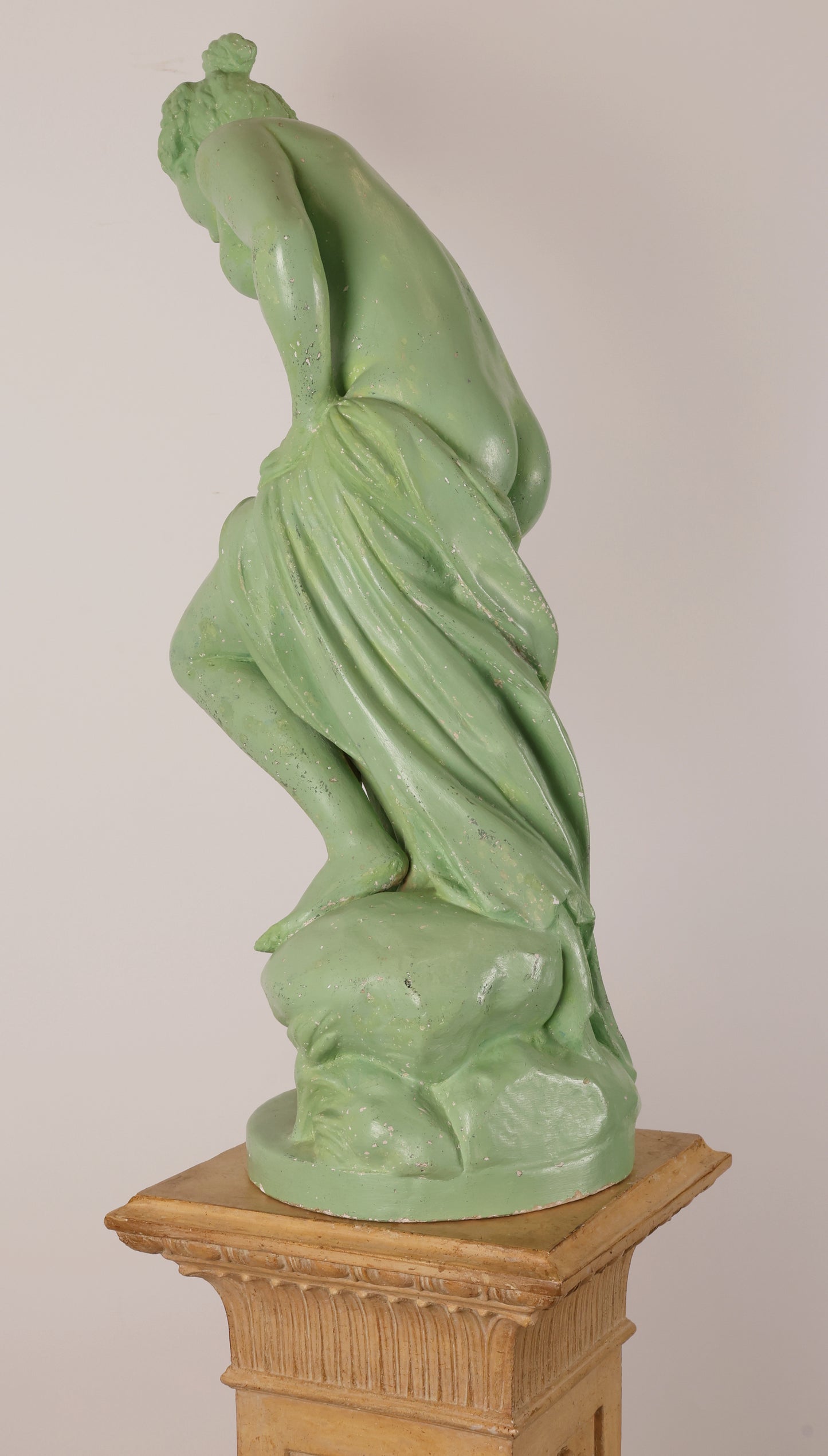 Early 19th Century Empire Venus Sculpture in Green Color from the side
