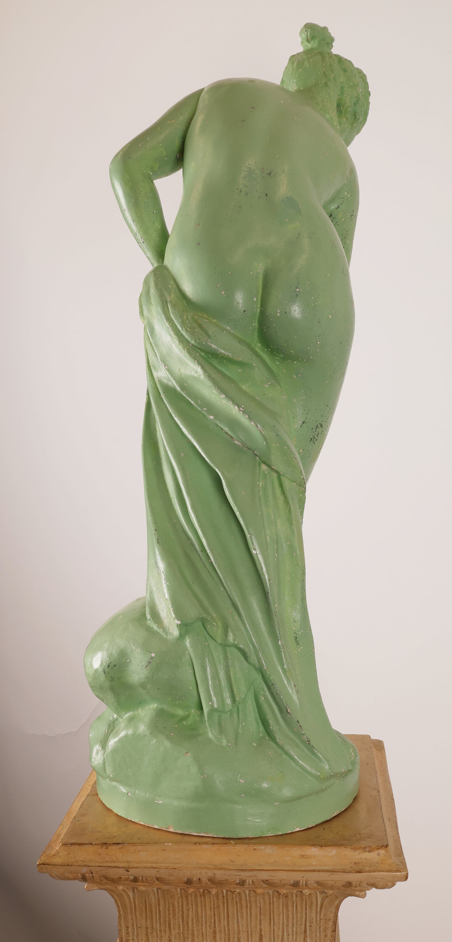 Early 19th Century Empire Venus Sculpture in Green Color from behind
