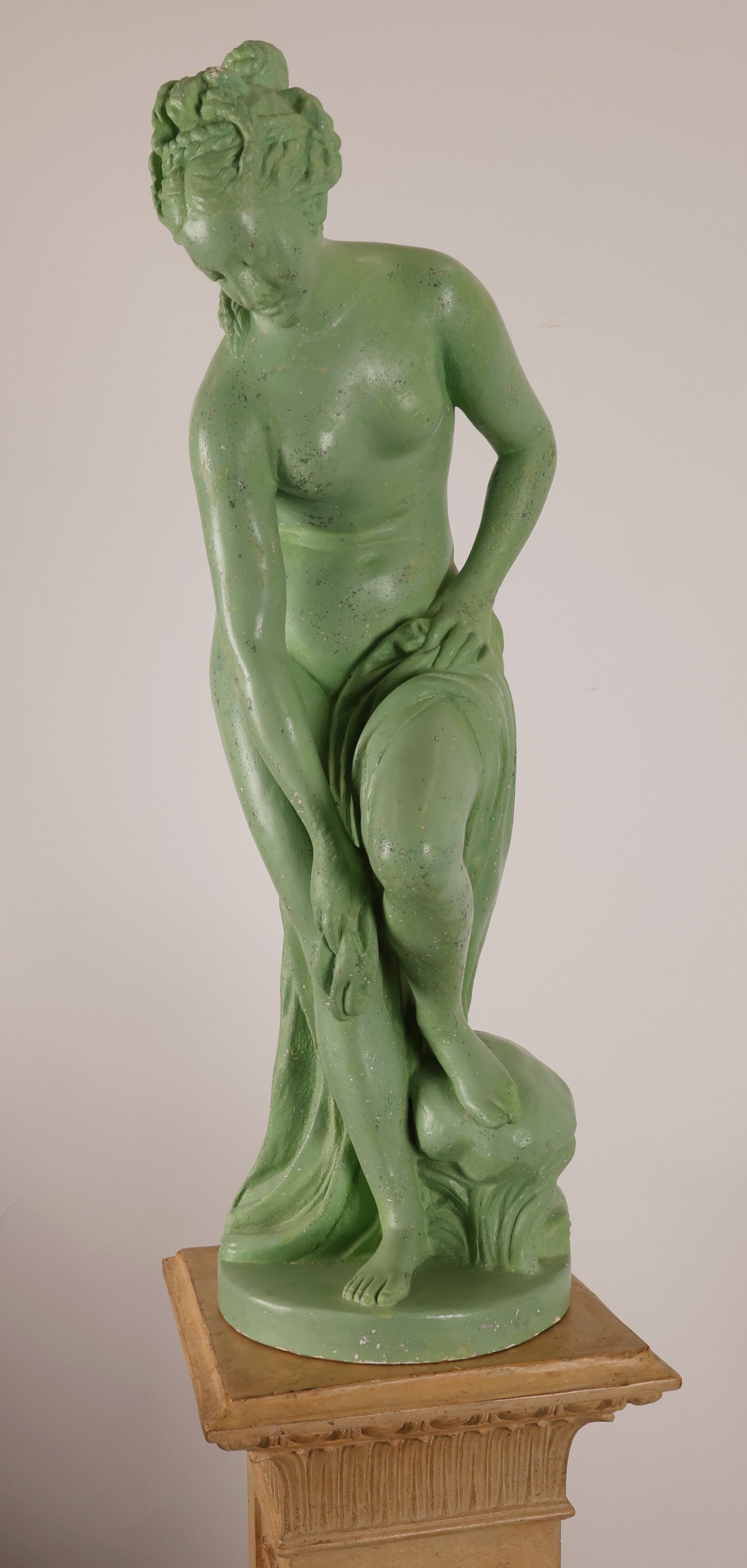 Early 19th Century Empire Venus Sculpture in Green Color