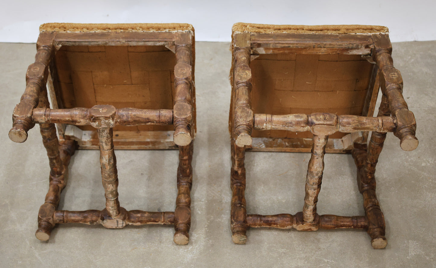 Underside of Baroque stools