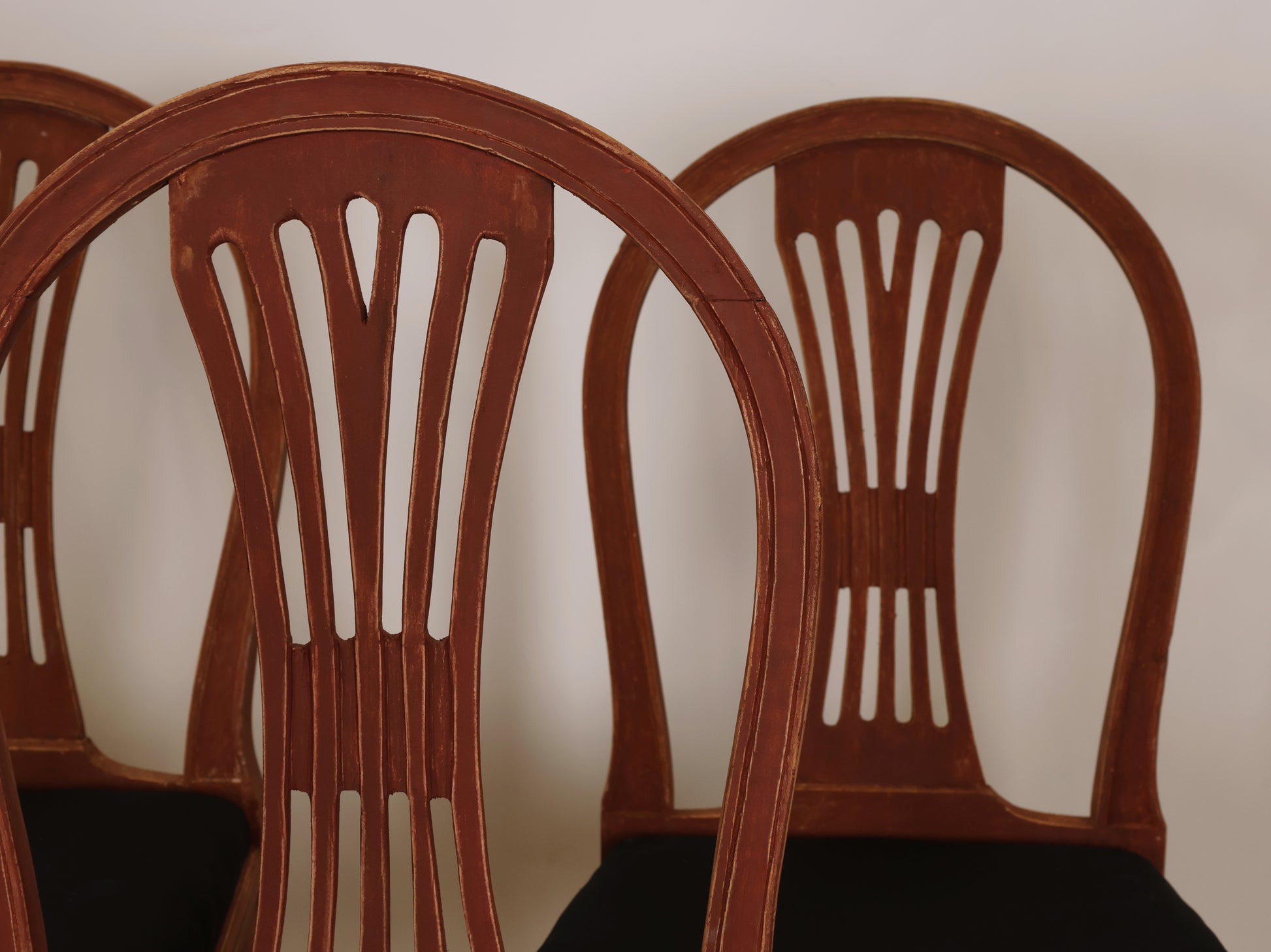 Swedish antique furniture for sale. Set of six Gustavian chairs.