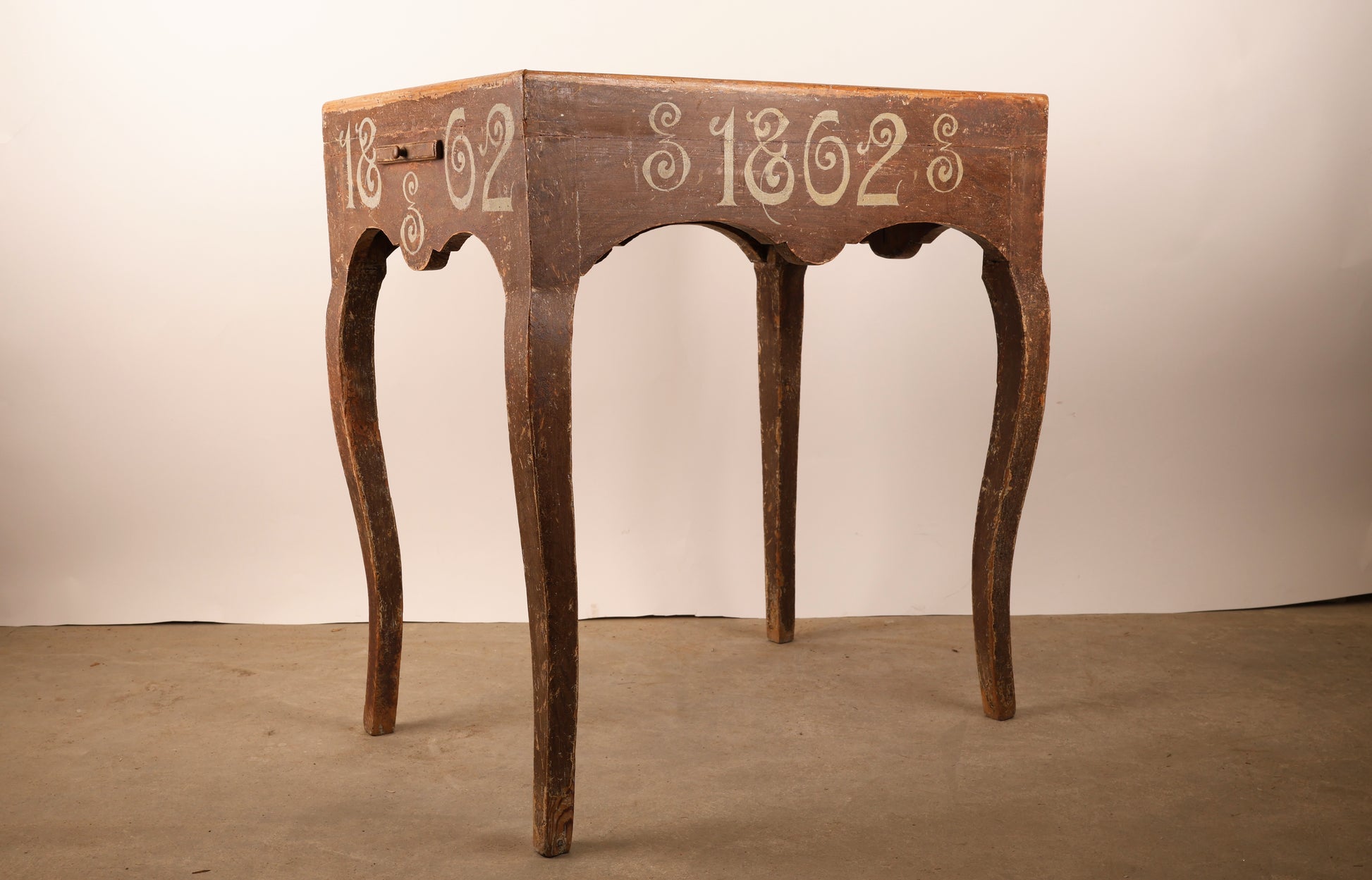 Sideview of an 18th Century Rococo Antique Tray Table