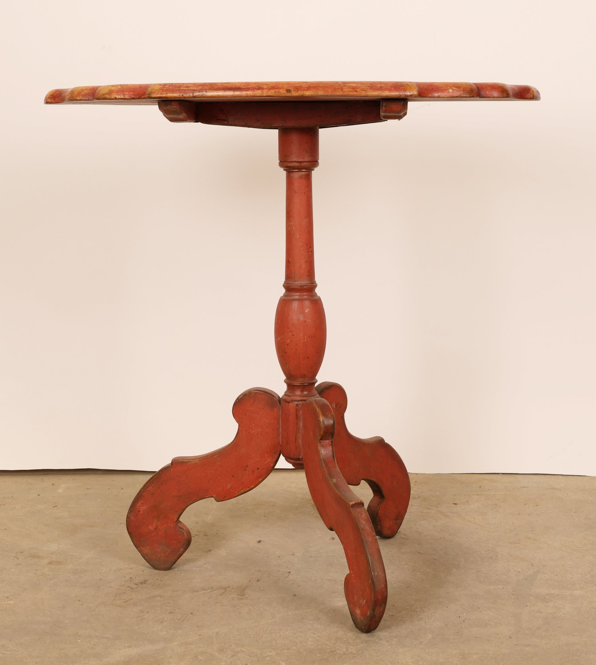 18th Century Baroque Marbled Folding Table with a folded out marble table top