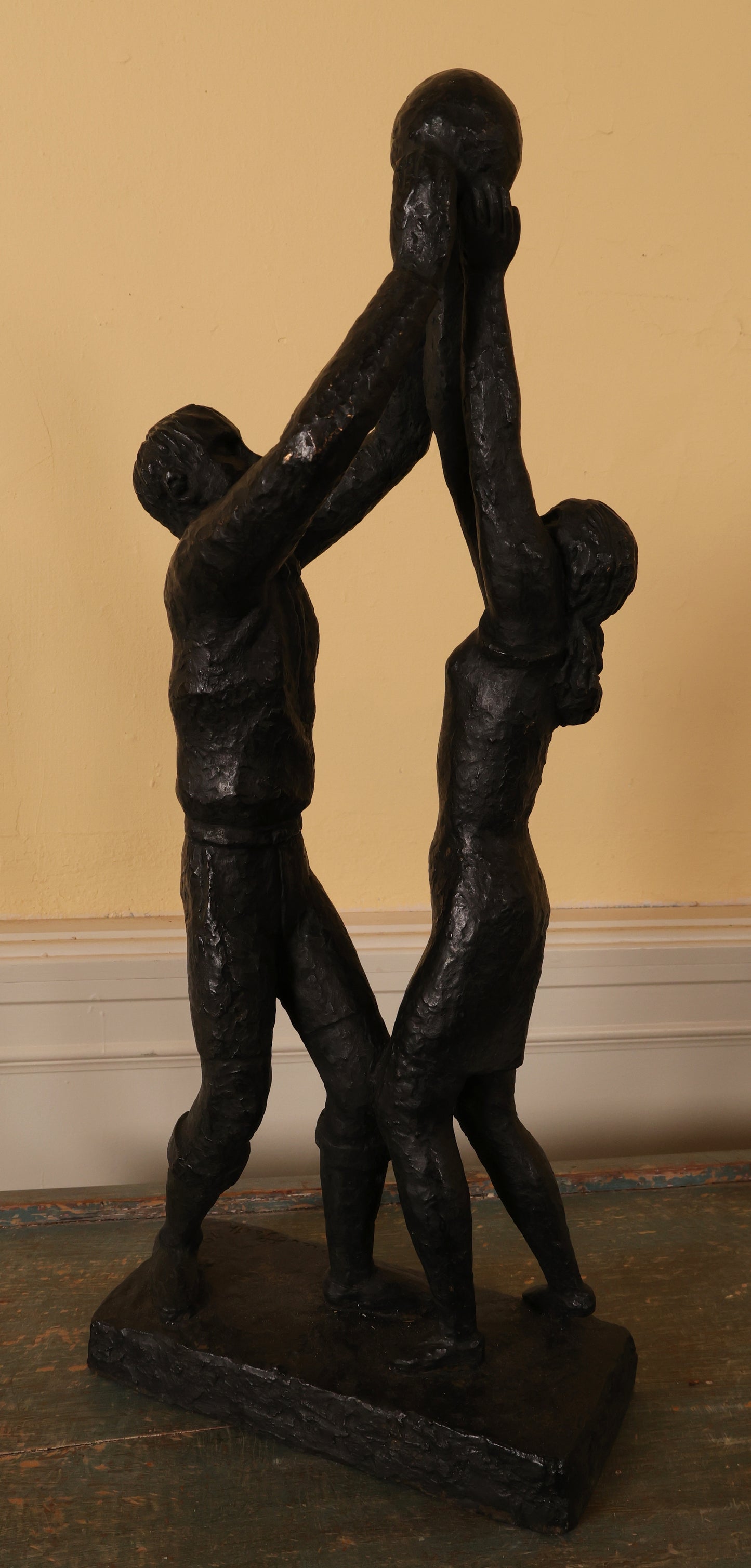 Art by Bror Hjorth "Playing Children" in dark-patinated bronze