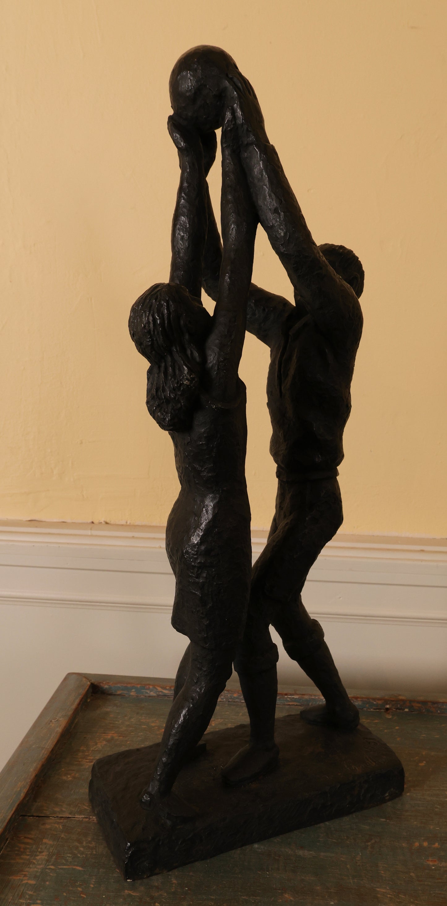 Art by Bror Hjorth "Playing Children" in dark-patinated bronze