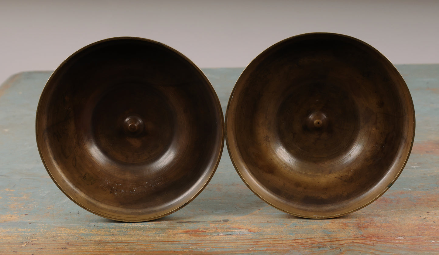 Pair of French Fire-Gilded Empire Candleholders