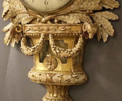 Gustavian Wall Clock signed Jacob Kock