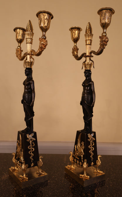 Pair of Empire Candelabras in the Egyptian Style