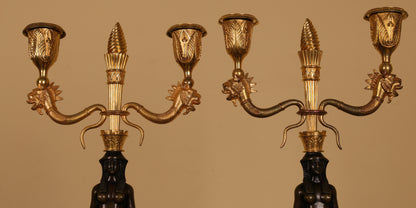 Pair of Empire Candelabras in the Egyptian Style