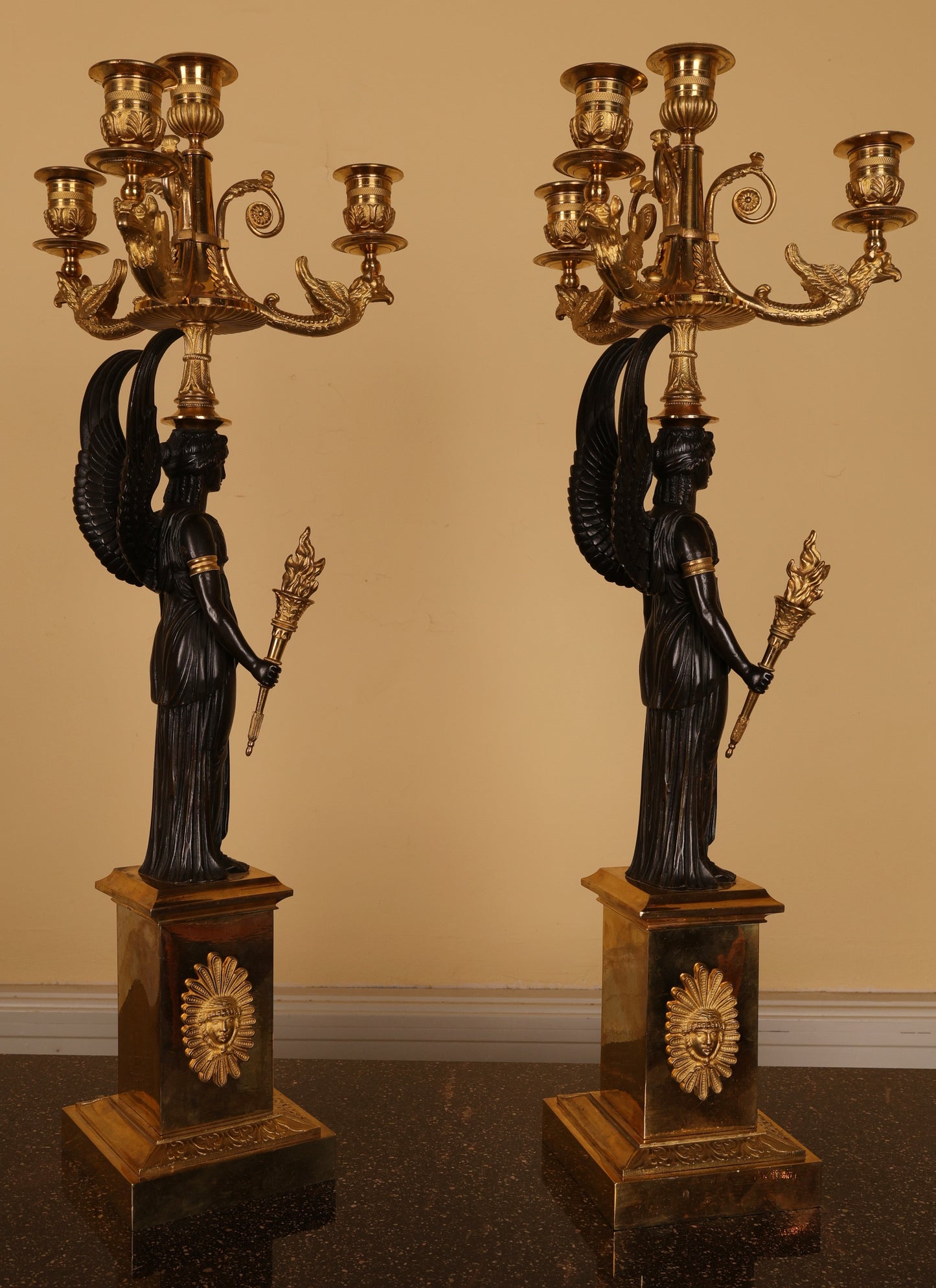 Pair of Early 19th Century Empire Candelabras