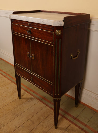 Late-Gustavian Mahogany-Veneered Nightstand