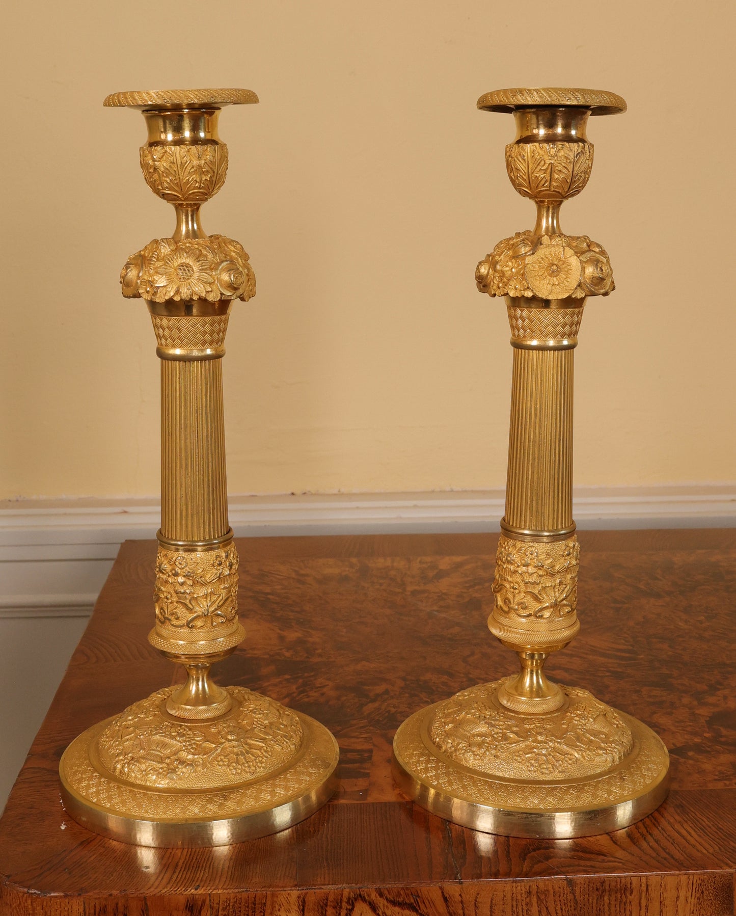 Pair of Empire Candlesticks with Garland