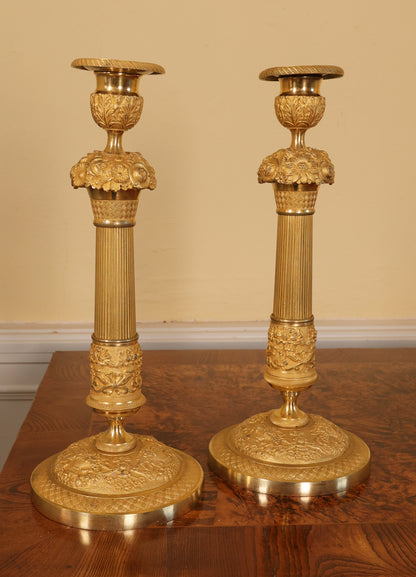 Pair of Empire Candlesticks with Garland