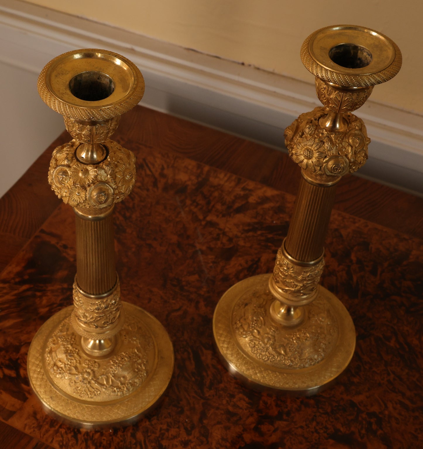 Pair of Empire Candlesticks with Garland