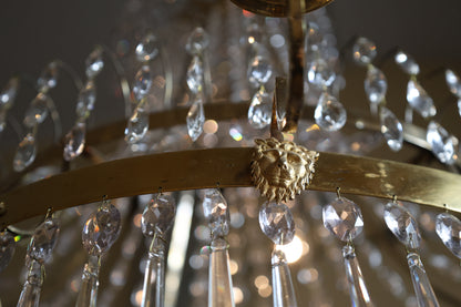 Late-Gustavian Chandelier with Blue Bowl