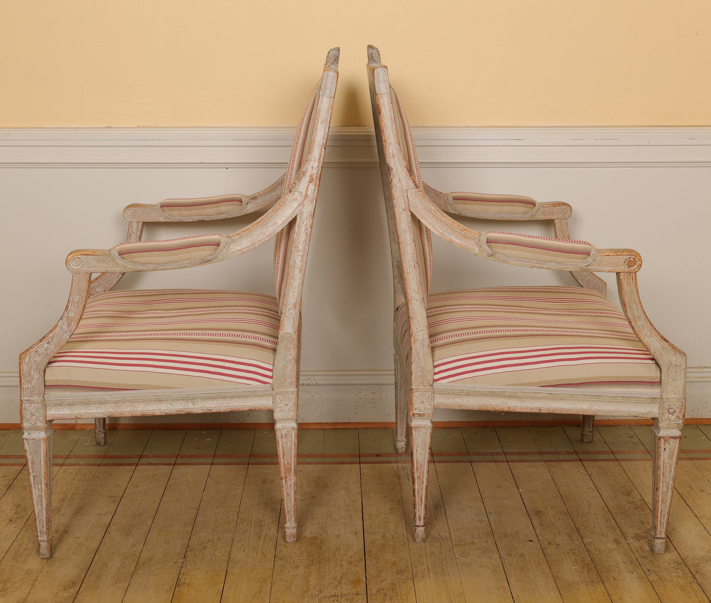 Pair of Late 18th Century High Gustavian Armchairs